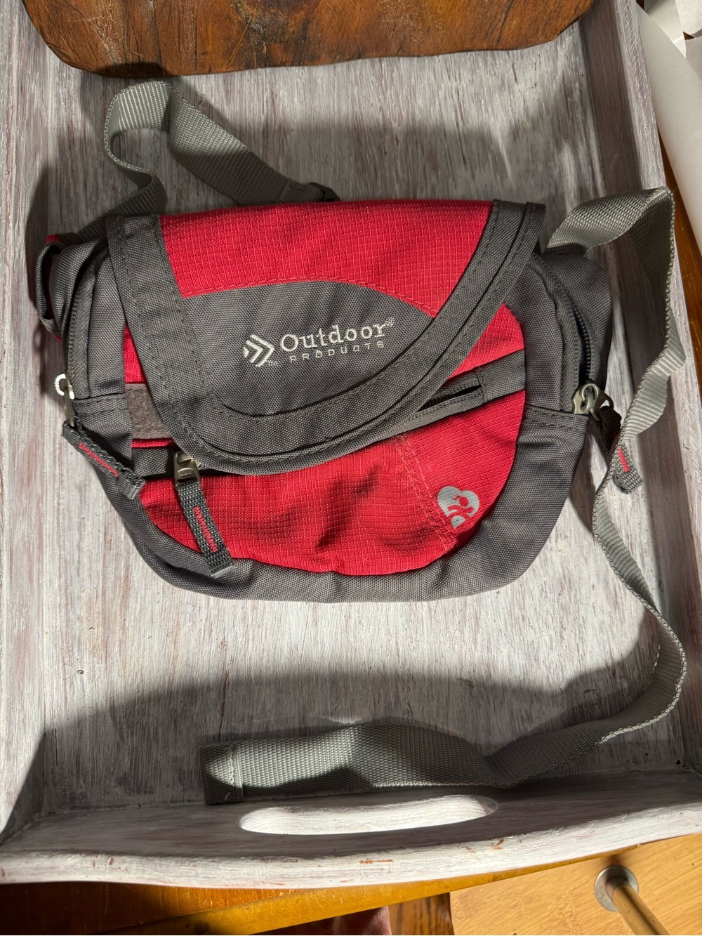 Outdoor Products Red and Gray Messenger Crossbody Bag